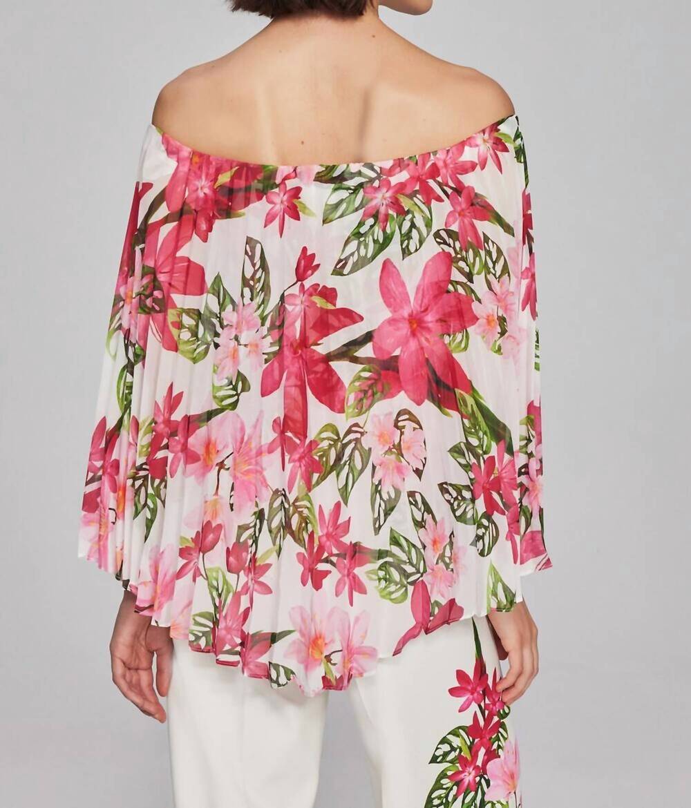 NEW JOSEPH RIBKOFF floral off-shoulder pullover top in vanilla multi - Picture 3 of 3